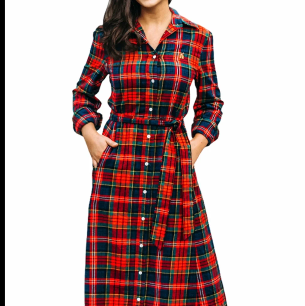 Kiel James Patrick Flannel Button down Maxi dress - Picture 2 of 7